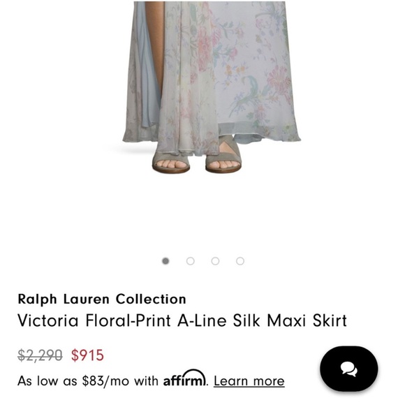 100% Silk Ralph Lauren Purple Label Victoria Floral-Print A-Line Silk Maxi Skirt - Picture 12 of 12